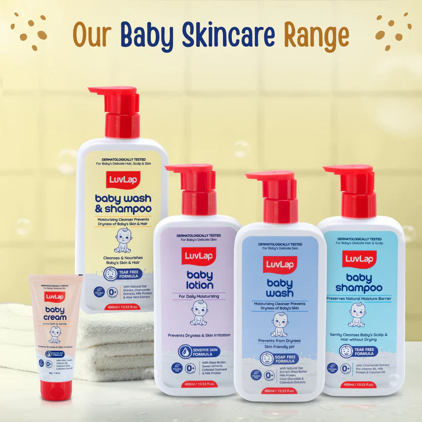 Luvlap Baby Wash And Shampoo 200 ML LuvLap Baby Wash & Shampoo - 400ml with Chamomile, Milk Protein, Oatmeal & Shea Butter, Paraben Free, Tear Free, Soap Free, Rich Moisturised Skin & Soft Hair, Baby Body Wash, Dermatologically Tested
