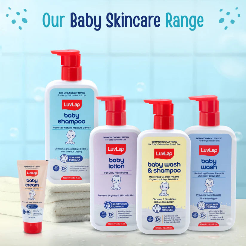 LuvLap Milky Soft Baby Shampoo - 200ml, Tear Free Formula, with Milk Protein, Vitamin E & Coconut Oil, Shea Butter & Chamomile, Gentle Care for Baby's Soft Hair, No Paraben, Dermatologically Tested
