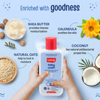 LuvLap Baby Wash - 200ml, with Milk Protein, Oatmeal, Shea Butter and Vitamin E, Soap Free, Baby Wash for Baby Bath, Natural, pH Balanced & Paraben Free, Dermatologically Tested