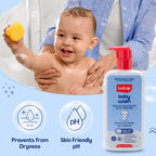 LuvLap Baby Wash - 400ml, with Milk Protein, Oatmeal, Shea Butter and Vitamin E, Soap Free, Baby Wash for Baby Bath, Natural, pH Balanced & Paraben Free, Dermatologically Tested