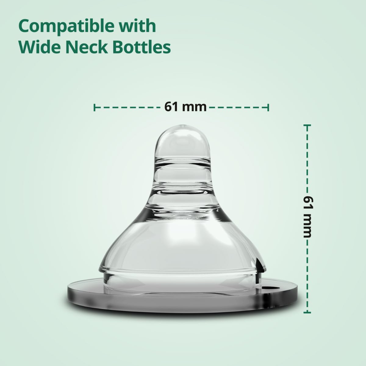 LuvLap Wide Neck Teat/Nipple, Variable Flow, 100% Liquid Silicone, BPA Free, 9m+, Pack of 4