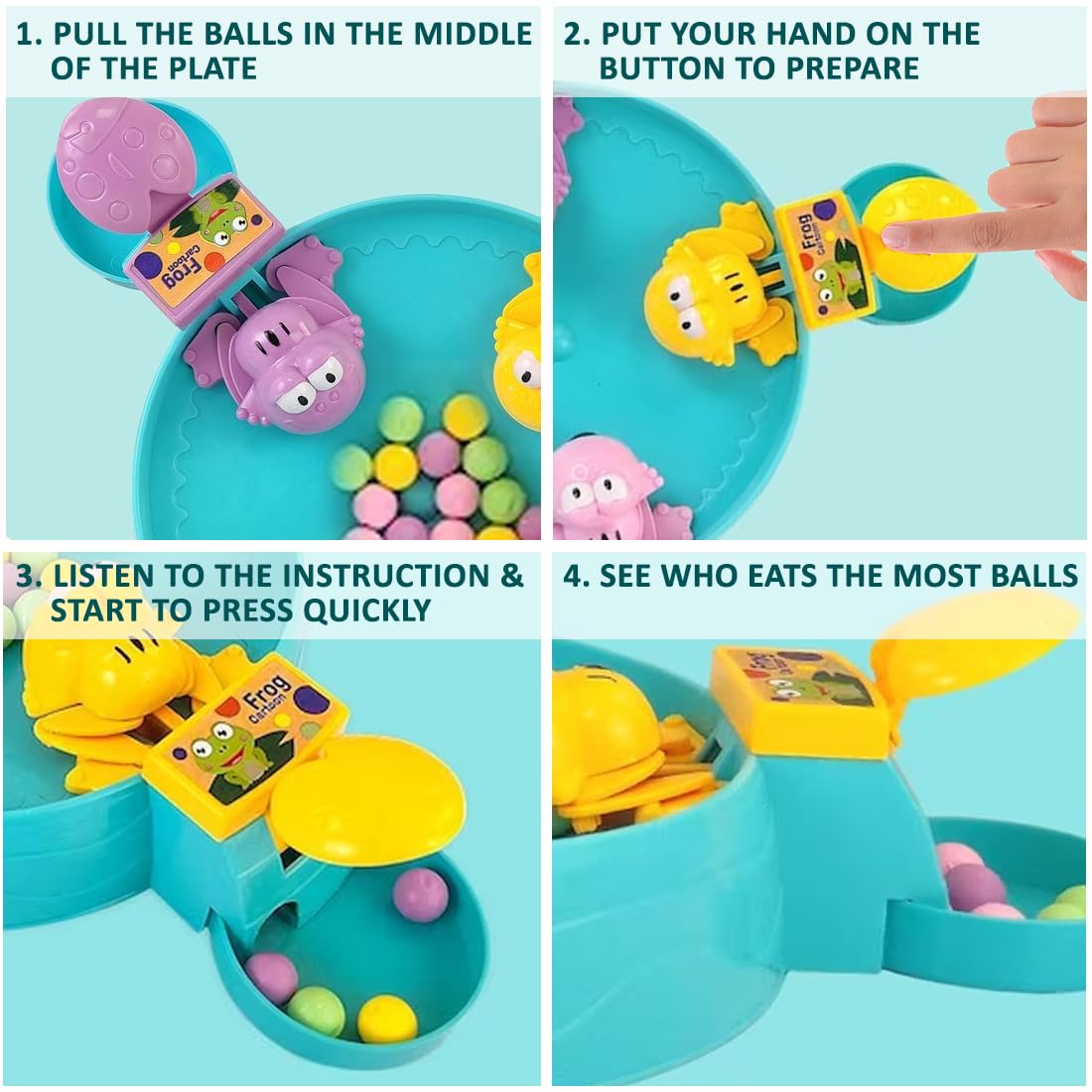 Wembley Hungry Frog Game for Kids Indoor Family Board Games Bean Eating Frog Toys for Kids Activity 2 to 4 Player Fun Interactive Crristmas Birthday Gift...