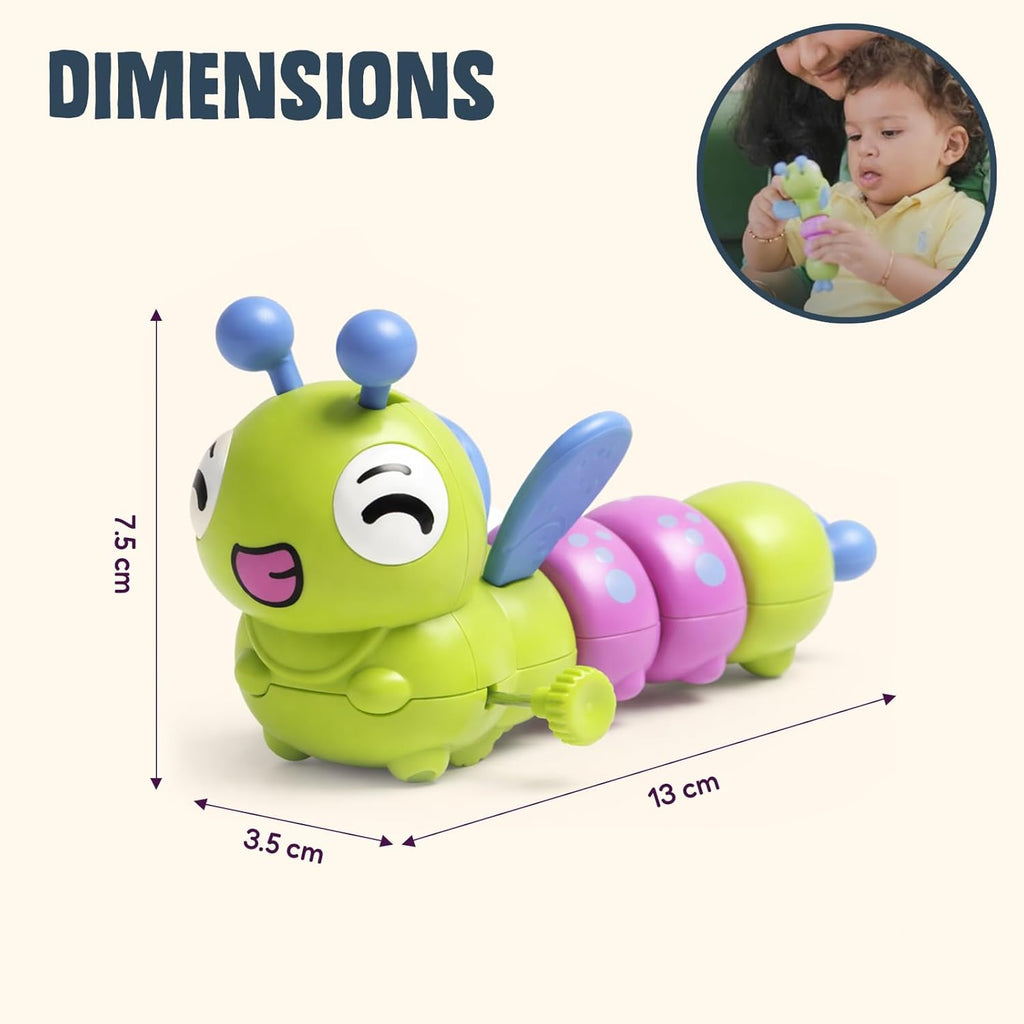 Innovitoy Dancing Caterpillar Wind-Up Toy – Educational Crawling Toy for Toddlers & Babies | Motor Skill & Color Development | Pack of 1