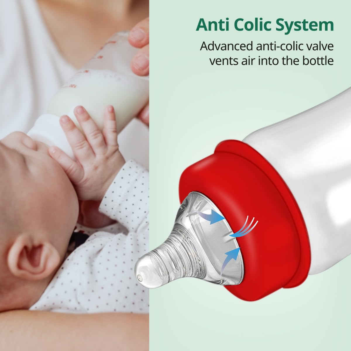 LuvLap Anti-Colic Natura Flo Teat/Nipple for Wide Neck Bottle, 2pcs, Variable Flow, 9m+