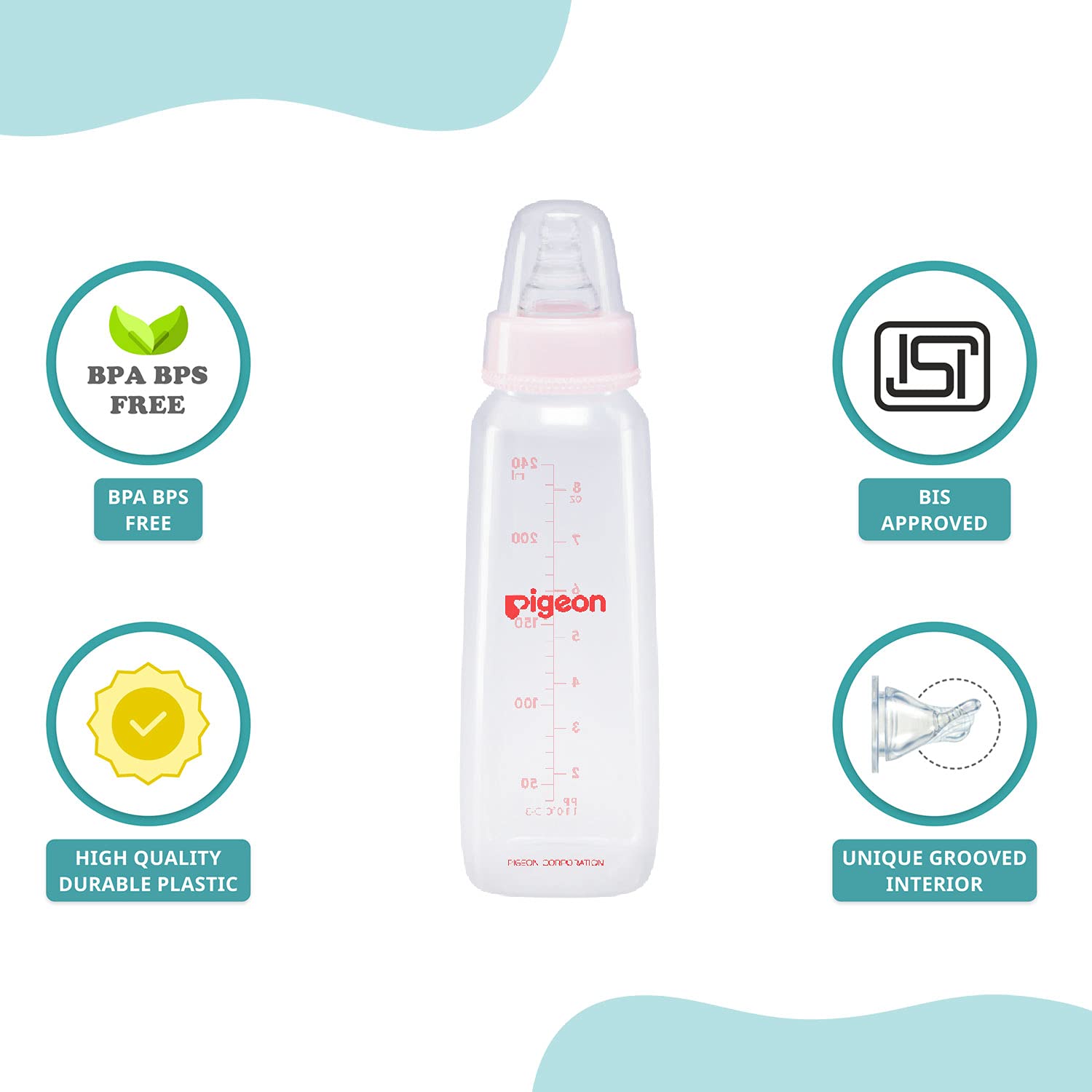 Pigeon Flexible 4+Months Feeding Bottle Pink -240 ML