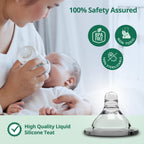LuvLap Anti-Colic Natura Flo Teat/Nipple for Wide Neck Bottle, 2pcs, Variable Flow, 9m+
