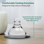 LuvLap Anti-Colic Natura Flo Teat/Nipple for Wide Neck Bottle, 2pcs, Variable Flow, 9m+