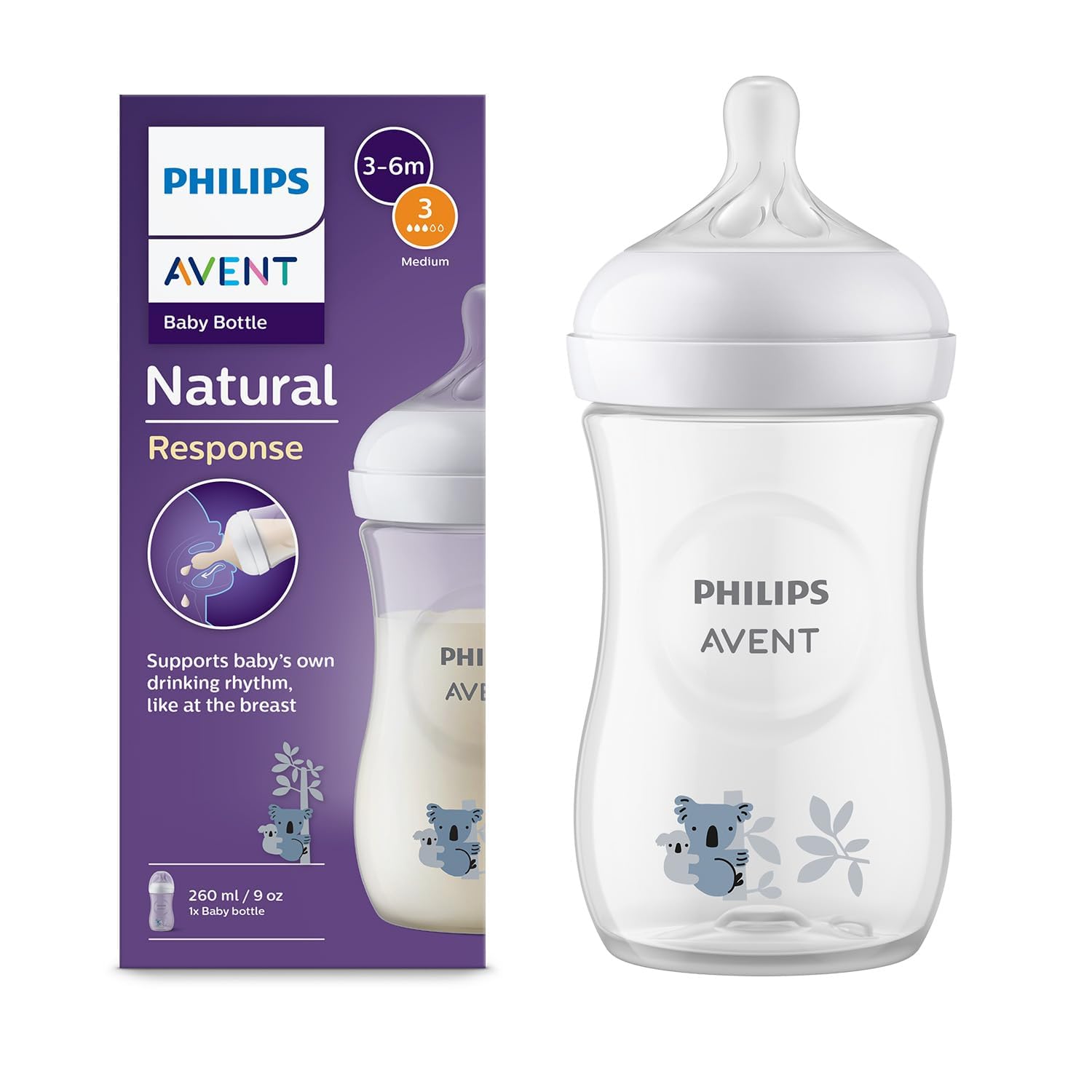 Philips Avent Feeding Bottle Natural 260 ML (White)