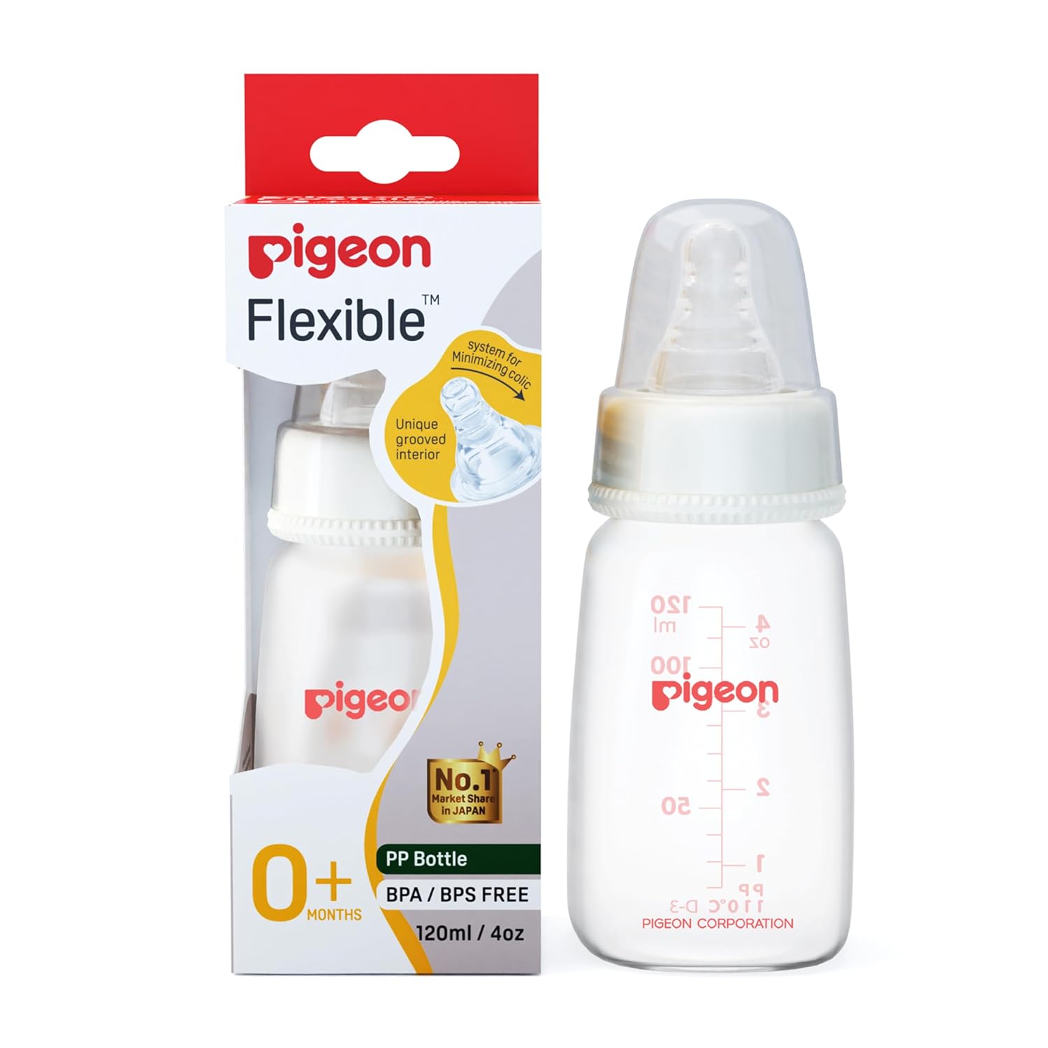 Pigeon Flexible 0+ Months Feeding Botte White -120 ML