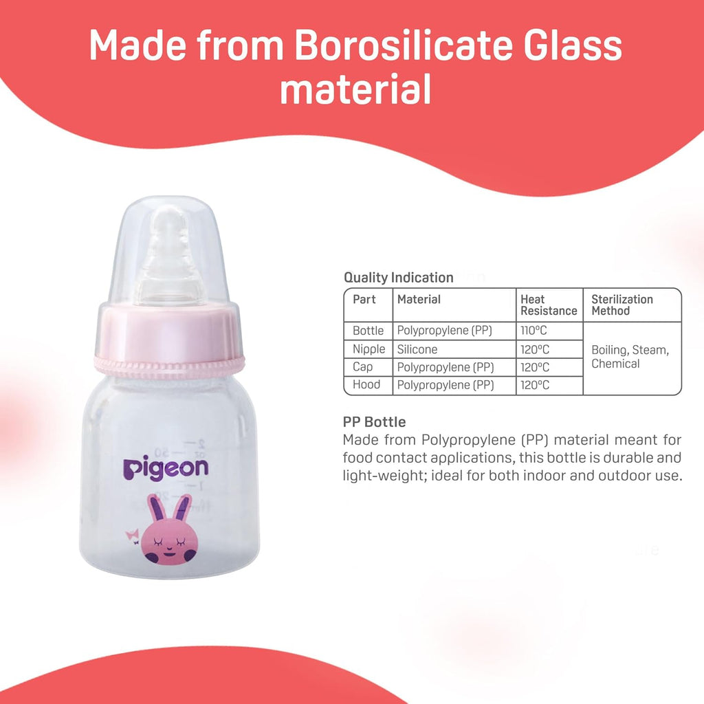 Pigeon Flexible 0+ Months Feeding Bottle Pink -50ML