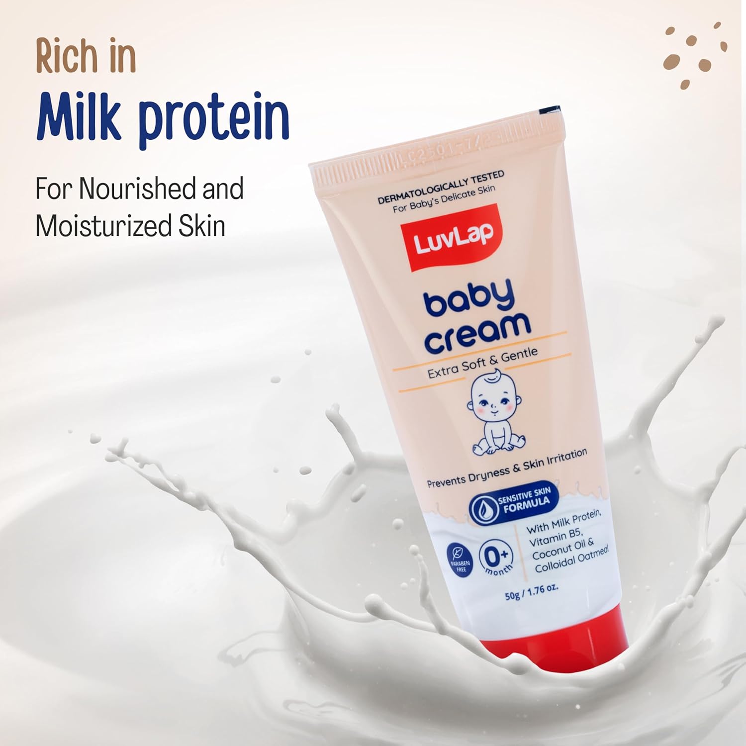 LuvLap Baby Cream -50g, Face & Body Moisturizing Cream with Shea Butter & Colloidal Oatmeal, Protection for Dry, Itchy, Sensitive Skin for Face &...