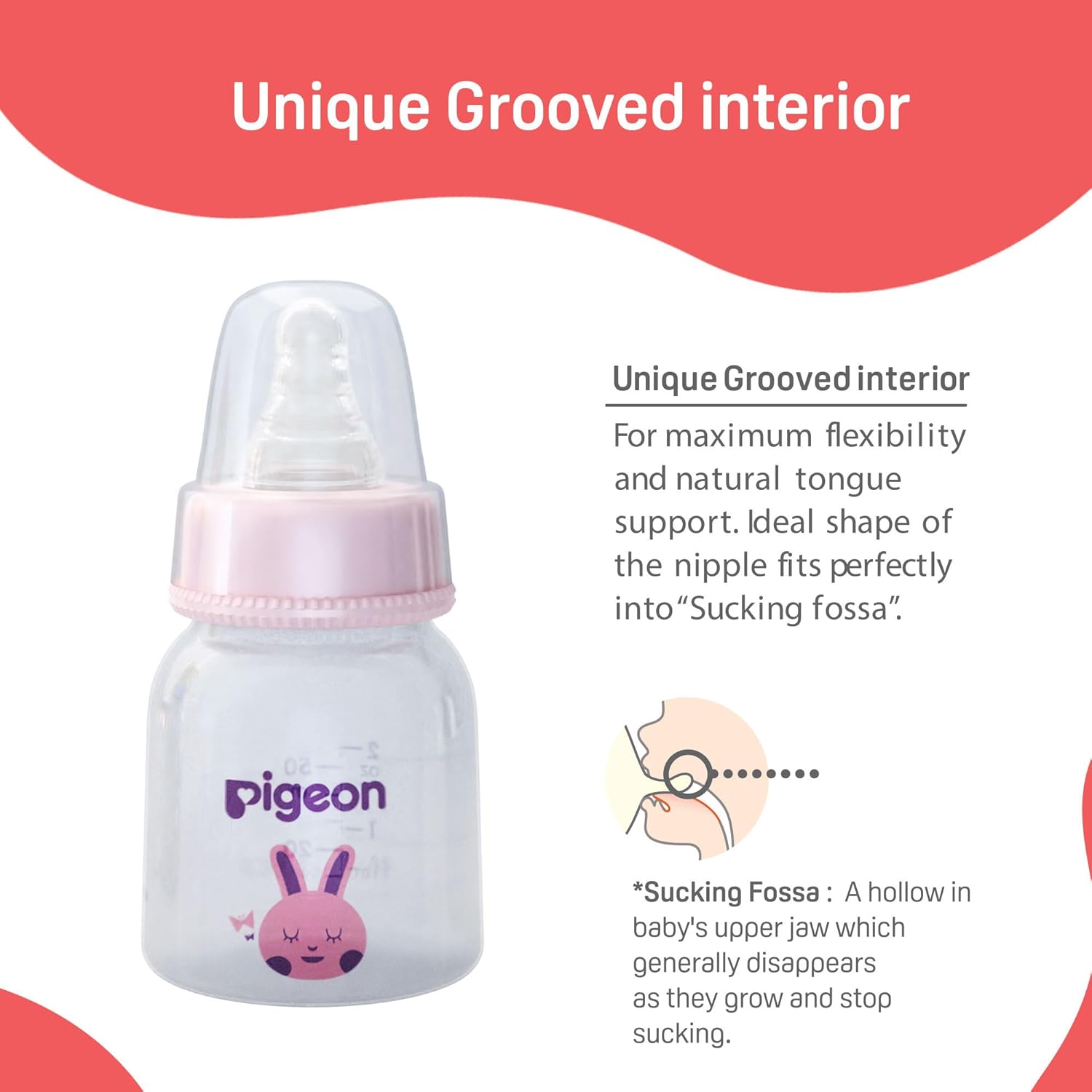 Pigeon Flexible 0+ Months Feeding Bottle Pink -50ML