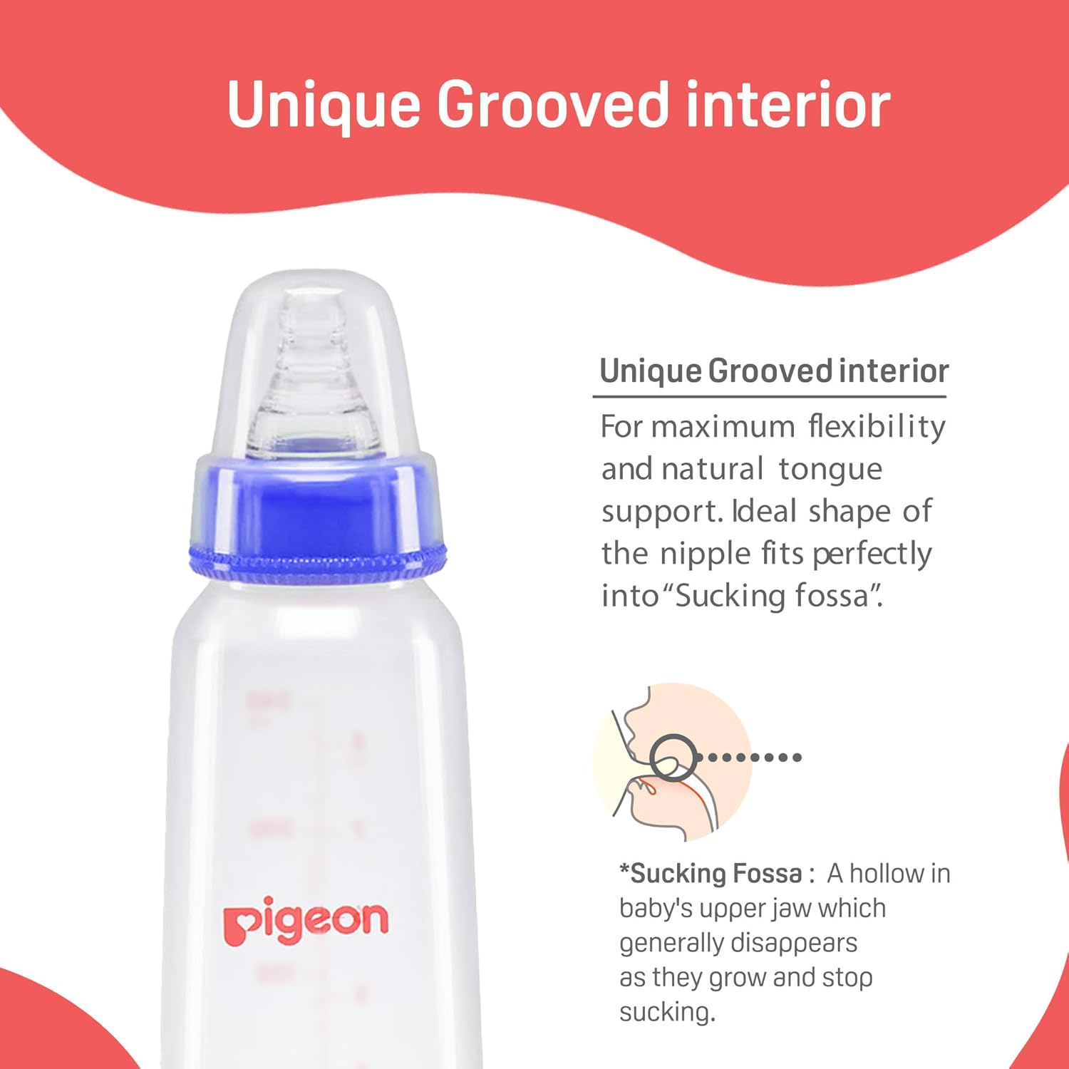 Pigeon Flexible 4+Months Feeding Bottle Blue- 240 ML