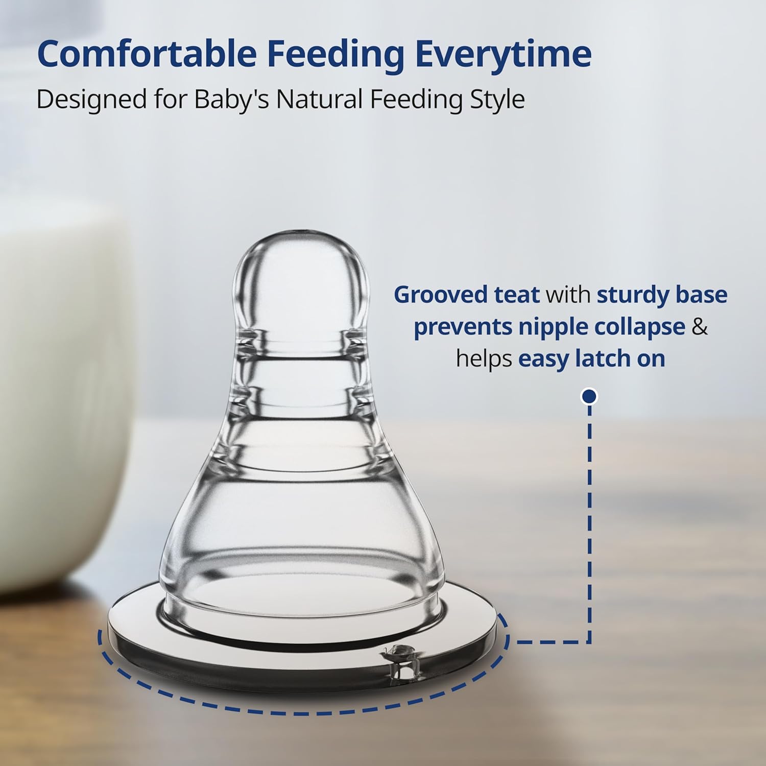 LuvLap  Essential Teat/Nipple for Slim Neck Bottle,4Pcs Variable Flow, 9M+, Made ofSoft & Flexible Silicone, Mimics Breastfeeding, Leak Proof,...