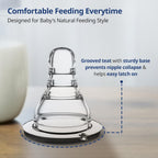 LuvLap Anti-Colic Essential Teat/Nipple for Slim Neck Bottle,2pcs Slow Flow, 0m+, Made of Soft & Flexible Silicone, Ergonomic Shape, Mimics...