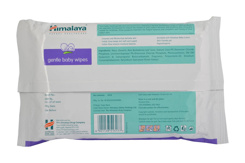 Himalaya Gentle Baby Wipes 24 Pcs