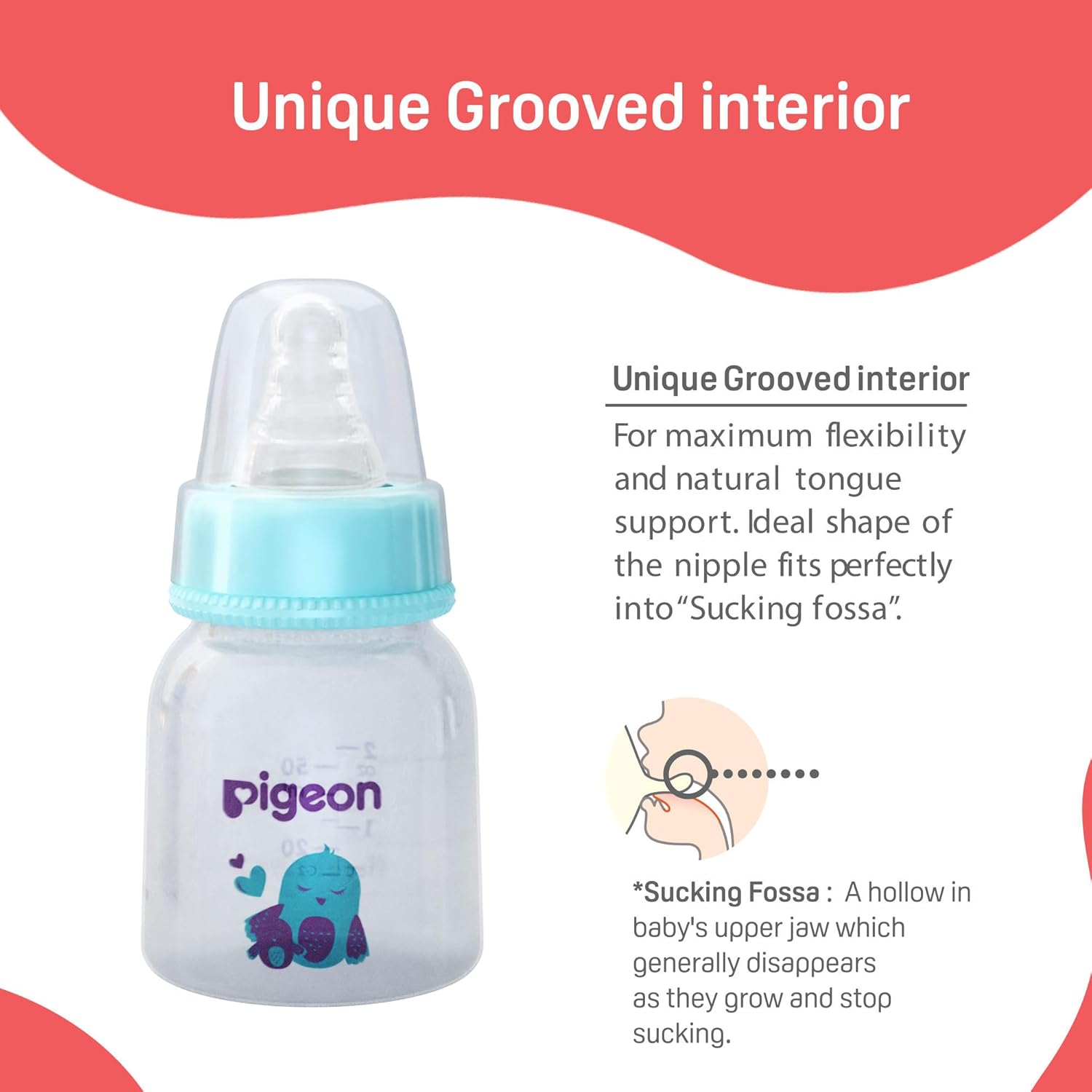 Pigeon Flexible 0+Months Feeding Bottle Blue -50ML