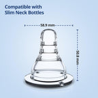 LuvLap  Essential Teat/Nipple for Slim Neck Bottle,4Pcs Variable Flow, 9M+, Made ofSoft & Flexible Silicone, Mimics Breastfeeding, Leak Proof,...