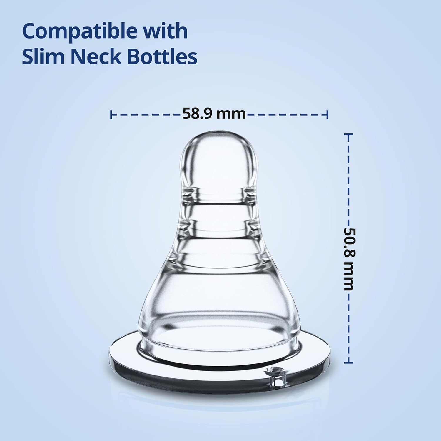 LuvLap  Essential Teat/Nipple for Slim Neck Bottle,4Pcs Variable Flow, 9M+, Made ofSoft & Flexible Silicone, Mimics Breastfeeding, Leak Proof,...