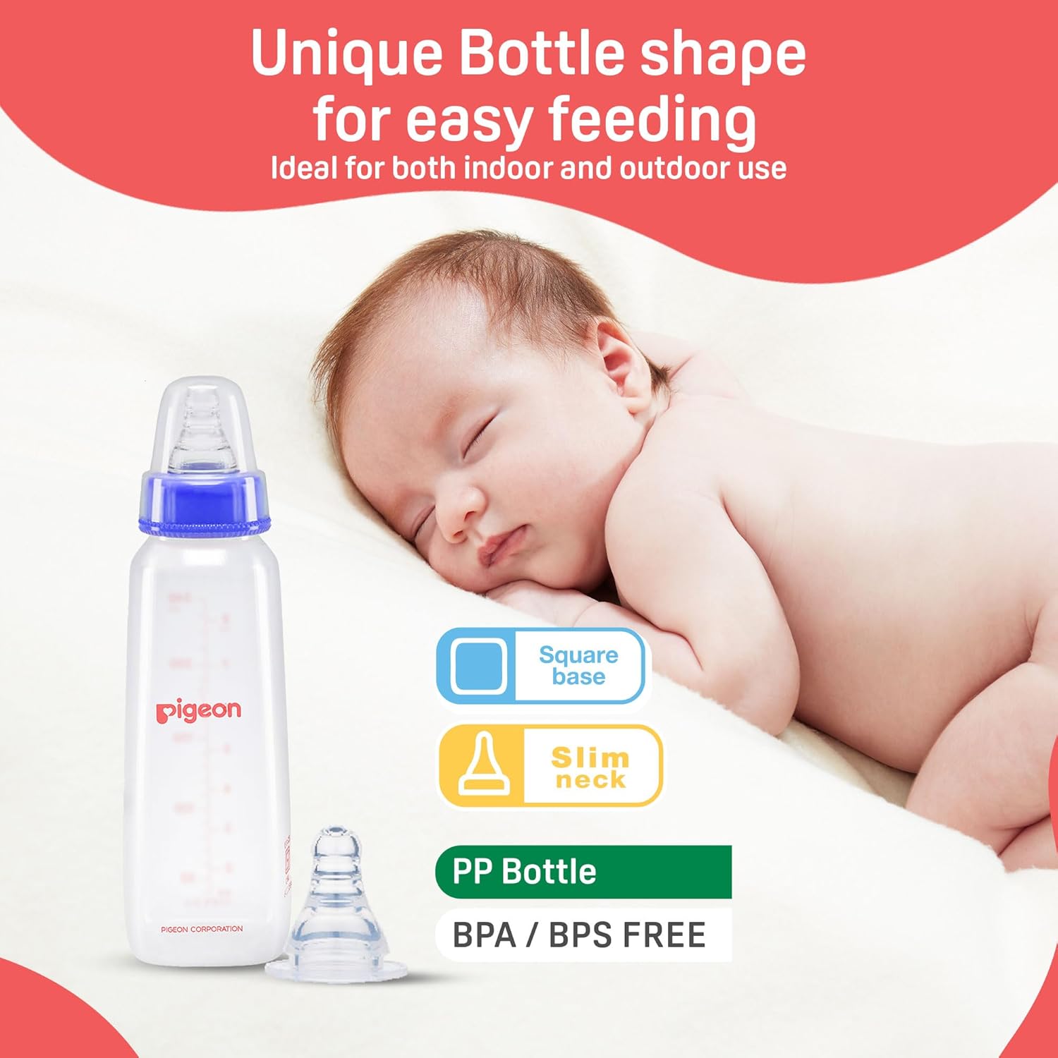 Pigeon Flexible 12+Months Feeding Bottle Blue-240 ML