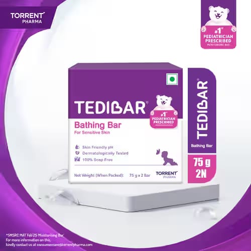 Tedibar Baby Bathing Bar 75 G X 2 Bar