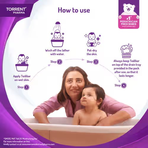 Tedibar Baby Bathing Bar 75 G X 2 Bar