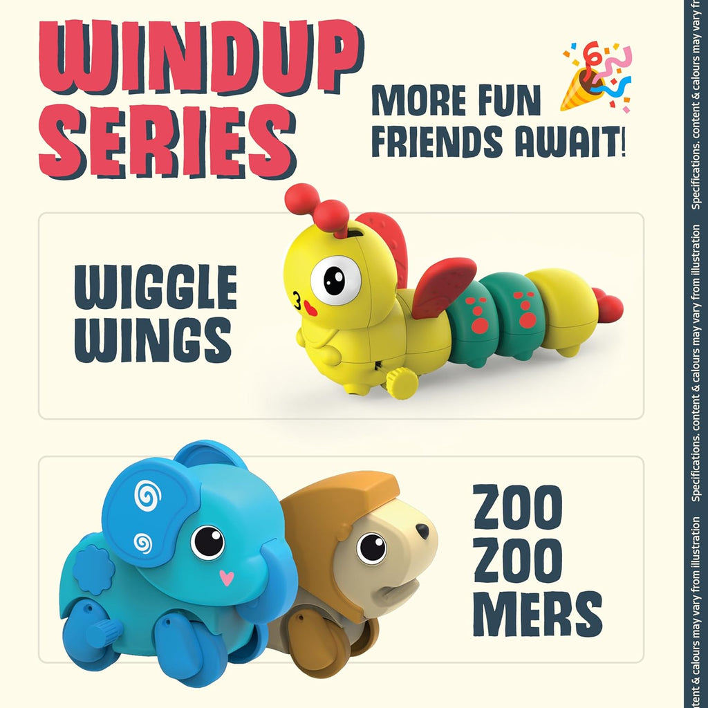 Innovitoy Dancing Caterpillar Wind-Up Toy – Educational Crawling Toy for Toddlers & Babies | Motor Skill & Color Development | Pack of 1