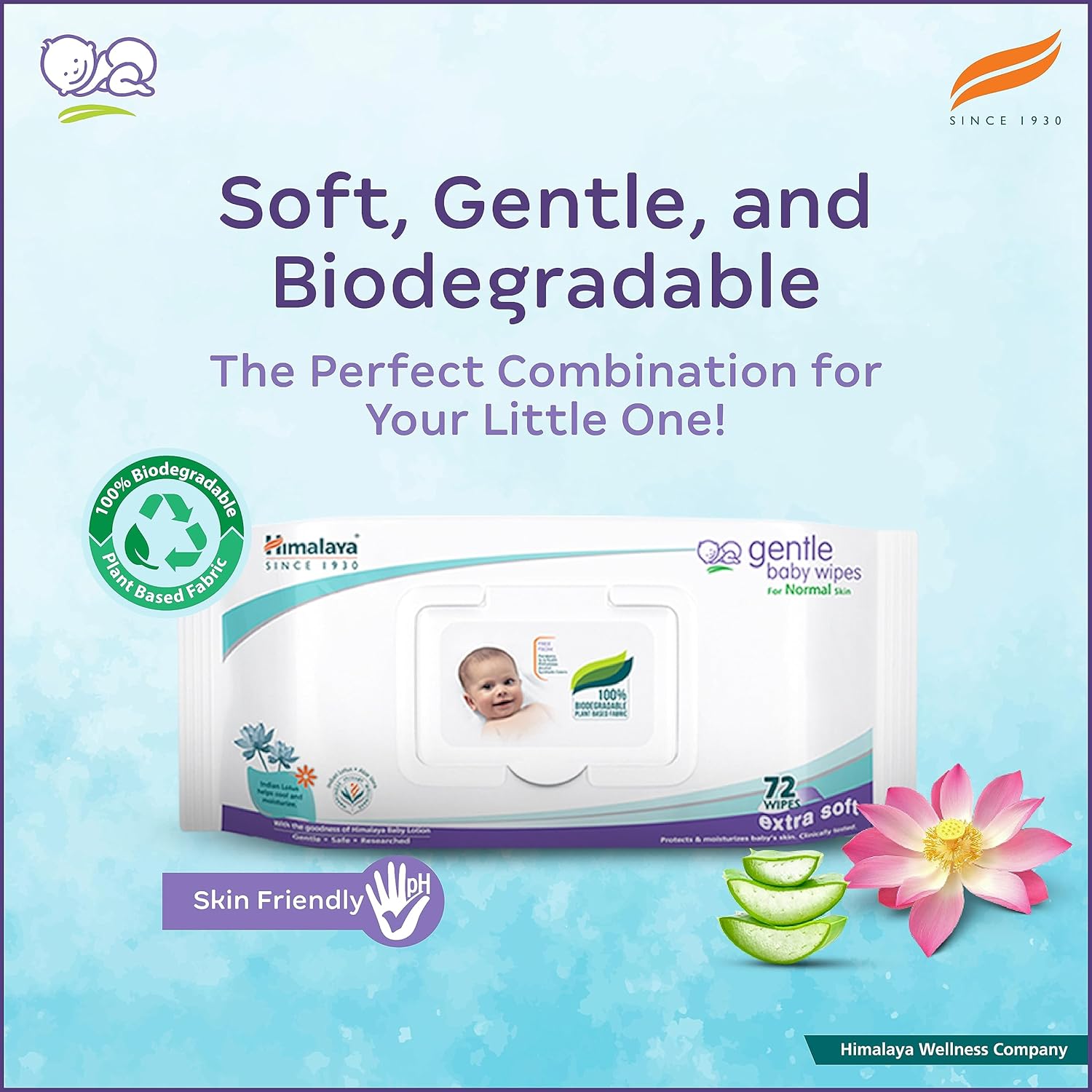 Himalaya Gentle Baby Wipes 72 Pcs