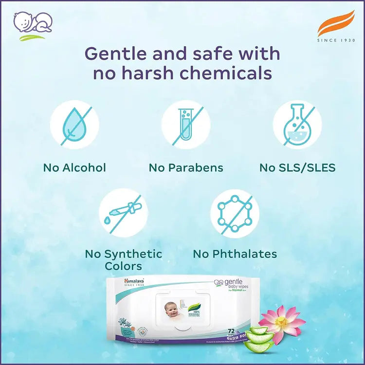Himalaya Gentle Baby Wipes 72 Pcs Pack Of 2