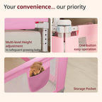 LuvLap Comfy Baby Bed Rail Guard (180cmx72cm) Bed Rails for Baby & Toddler Safety, Portable, Adjustable Height, Single Side Bed Rail, Pack of 1, (Pink -...
