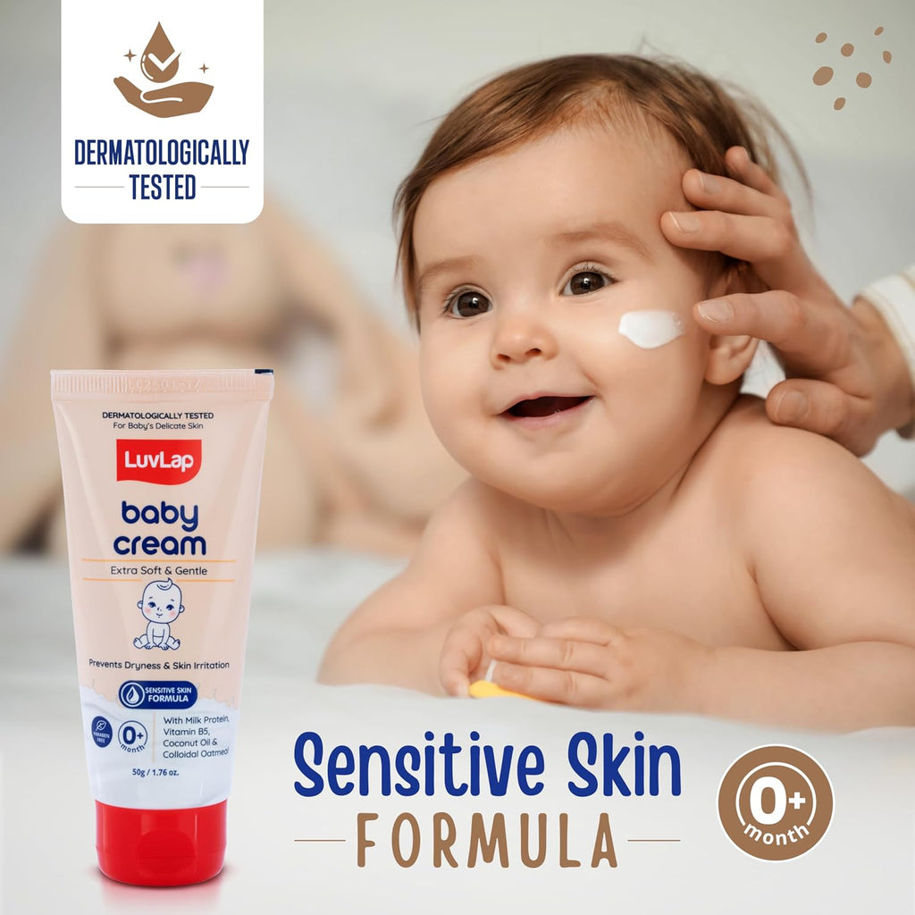 LuvLap Baby Cream -50g, Face & Body Moisturizing Cream with Shea Butter & Colloidal Oatmeal, Protection for Dry, Itchy, Sensitive Skin for Face &...