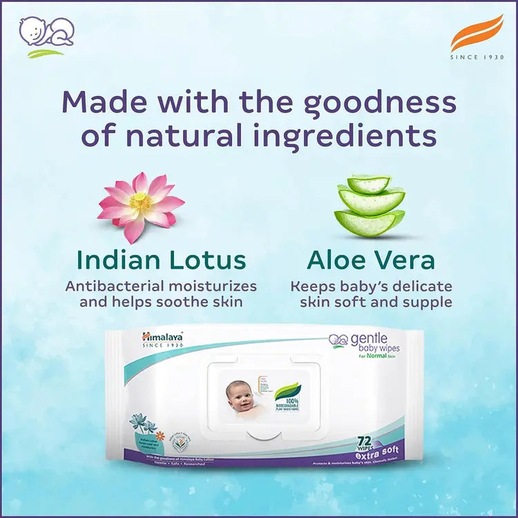 Himalaya Gentle Baby Wipes 72 Pcs Pack Of 2