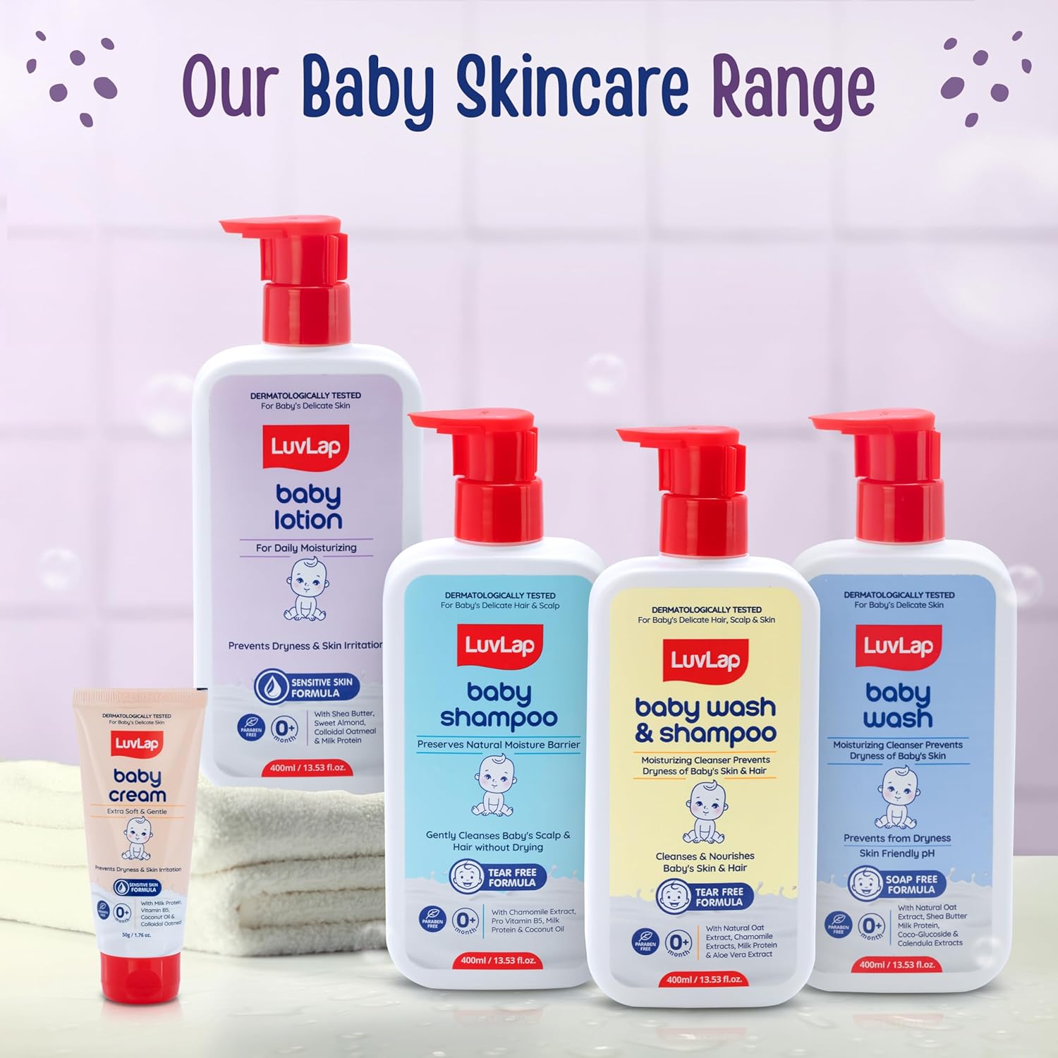 LuvLap Baby Lotion with Milk Protein - 700ml, Suitable for Baby’s Delicate Skin, 24 Hour Protection for Sensitive Skin, Shea Butter and VIT E, Paraben Free,...