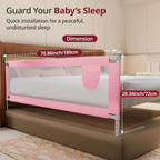 LuvLap Comfy Baby Bed Rail Guard (180cmx72cm) Bed Rails for Baby & Toddler Safety, Portable, Adjustable Height, Single Side Bed Rail, Pack of 1, (Pink -...