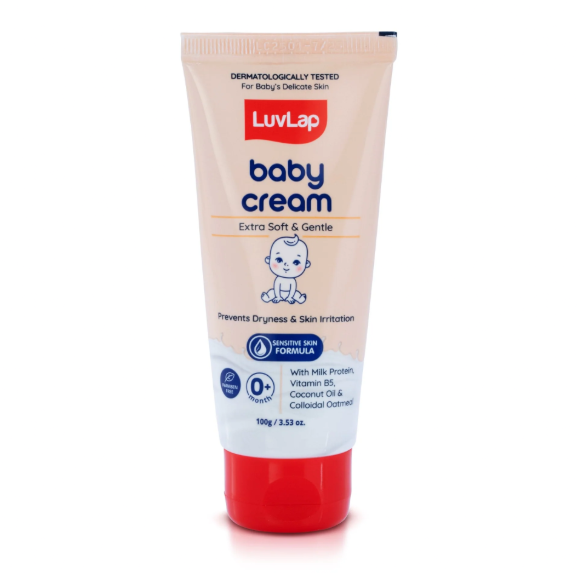 LuvLap Baby Cream -100g, Face & Body Moisturizing Cream with Shea Butter & Colloidal Oatmeal, Protection for Dry, Itchy, Sensitive Skin for Face & Body, 24-Hour Moisturization, Dermatologically Tested