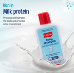 LuvLap Milky Soft Baby Shampoo - 200ml, Tear Free Formula, with Milk Protein, Vitamin E & Coconut Oil, Shea Butter & Chamomile, Gentle Care for Baby's Soft Hair, No Paraben, Dermatologically Tested