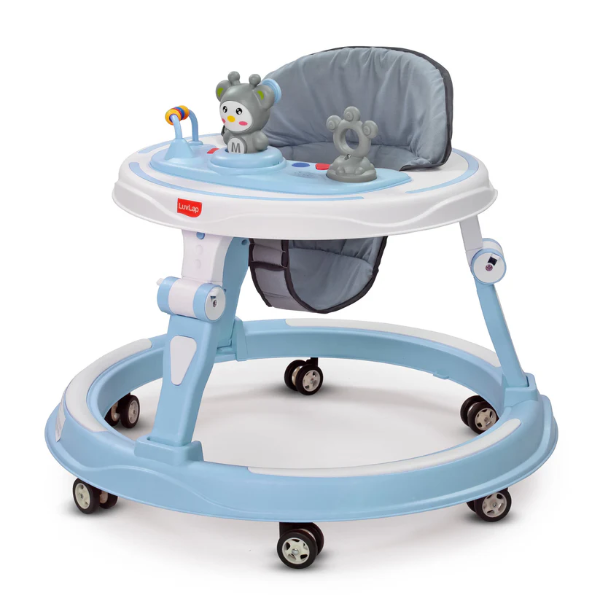 LuvLap 360° Joy Baby Walkers for 9+ Months | 3 Level Height Adjustment Walker with Switchable Food & Musical Toy Tray / Advanced Baby Activity Walker for Kids
