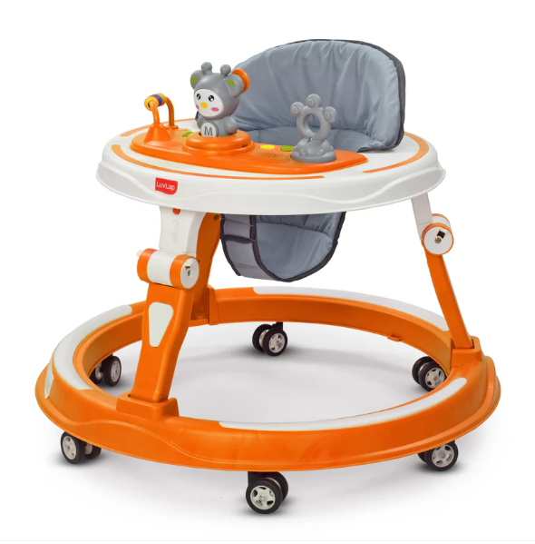 LuvLap 360° Joy Baby Walkers for 9+ Months | 3 Level Height Adjustment Walker with Switchable Food & Musical Toy Tray / Advanced Baby Activity Walker for Kids
