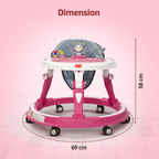LuvLap 360° Joy Baby Walkers for 9+ Months | 3 Level Height Adjustment Walker with Switchable Food & Musical Toy Tray / Advanced Baby Activity Walker for Kids