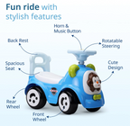 Sunny Ride on & Car for Kids with Music & Horn Steering, Push Car for Baby with Backrest, Safety Guard, Under Seat Storage & Big Wheels, Ride on for Kids 1 to 3 Years Upto 20 Kgs