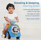Sunny Ride on & Car for Kids with Music & Horn Steering, Push Car for Baby with Backrest, Safety Guard, Under Seat Storage & Big Wheels, Ride on for Kids 1 to 3 Years Upto 20 Kgs