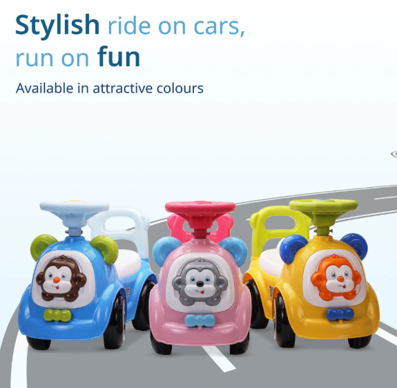 Sunny Ride on & Car for Kids with Music & Horn Steering, Push Car for Baby with Backrest, Safety Guard, Under Seat Storage & Big Wheels, Ride on for Kids 1 to 3 Years Upto 20 Kgs