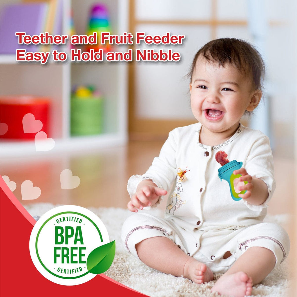 Silicone Food/Fruit Nibbler with Extra Mesh, Elegant Blue, BPA Free