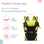 LuvLap Elegant Baby Carrier with 4 Carry Positions, Baby Carrier for 4 to 24 Months Baby, Adjustable New-Born to Toddler Carrier with Cushioned Leg Support,...