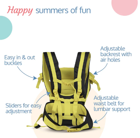 LuvLap Elegant Baby Carrier with 4 Carry Positions, Baby Carrier for 4 to 24 Months Baby, Adjustable New-Born to Toddler Carrier with Cushioned Leg Support,...
