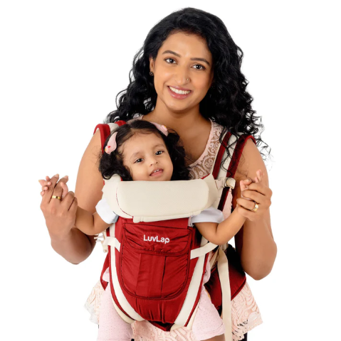 LuvLap Elegant Baby Carrier with 4 Carry Positions, Baby Carrier for 4 to 24 Months Baby, Adjustable New-Born to Toddler Carrier with Cushioned Leg Support,...