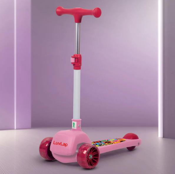 Elegant Scooter for Kids - Toddler 3-Wheel Kick Scooter with LED Lights | Stable Wide Deck for 3-10 Year | Adjustable Height & Easy-Grip Handlebars | Fun Outdoor Gear for Kids