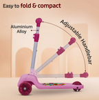 Elegant Scooter for Kids - Toddler 3-Wheel Kick Scooter with LED Lights | Stable Wide Deck for 3-10 Year | Adjustable Height & Easy-Grip Handlebars | Fun Outdoor Gear for Kids