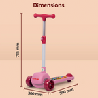 Elegant Scooter for Kids - Toddler 3-Wheel Kick Scooter with LED Lights | Stable Wide Deck for 3-10 Year | Adjustable Height & Easy-Grip Handlebars | Fun Outdoor Gear for Kids