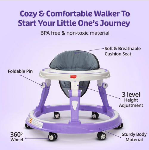 Elegant 360° Baby Walker 9+ Months | 3 Level Height Adjustment Walker/Advanced Baby Activity Walker
